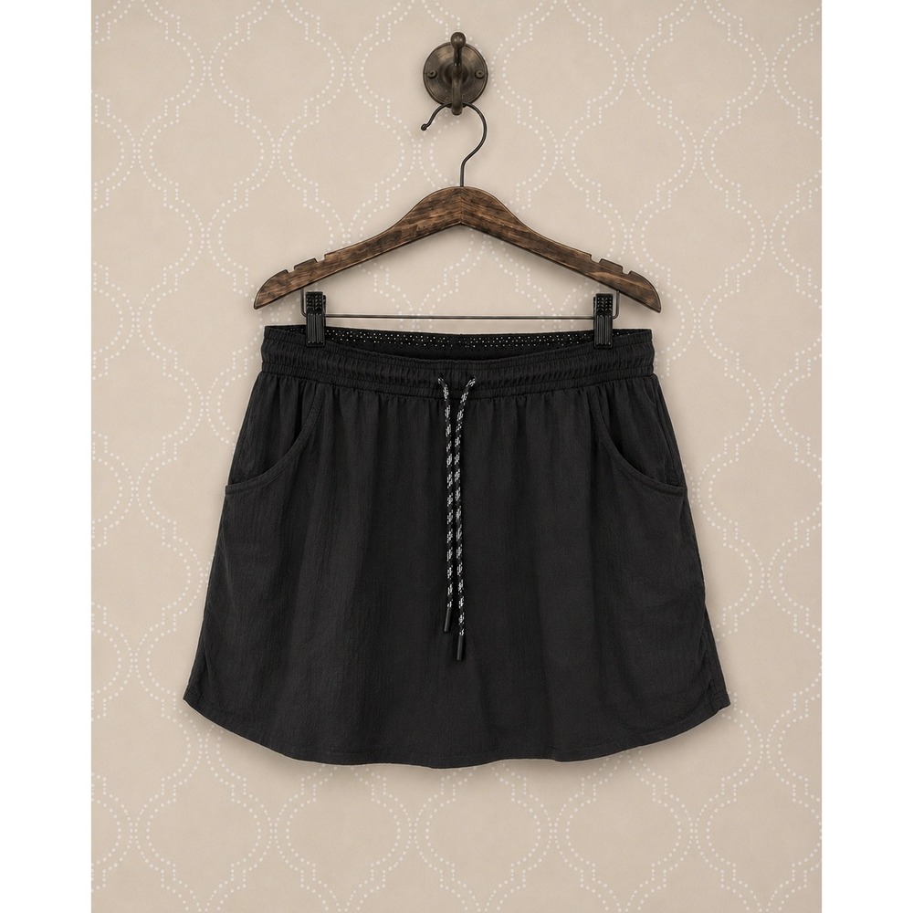 Athleta Crest‎ Skort Running Hiking Black Drawstring Size 16